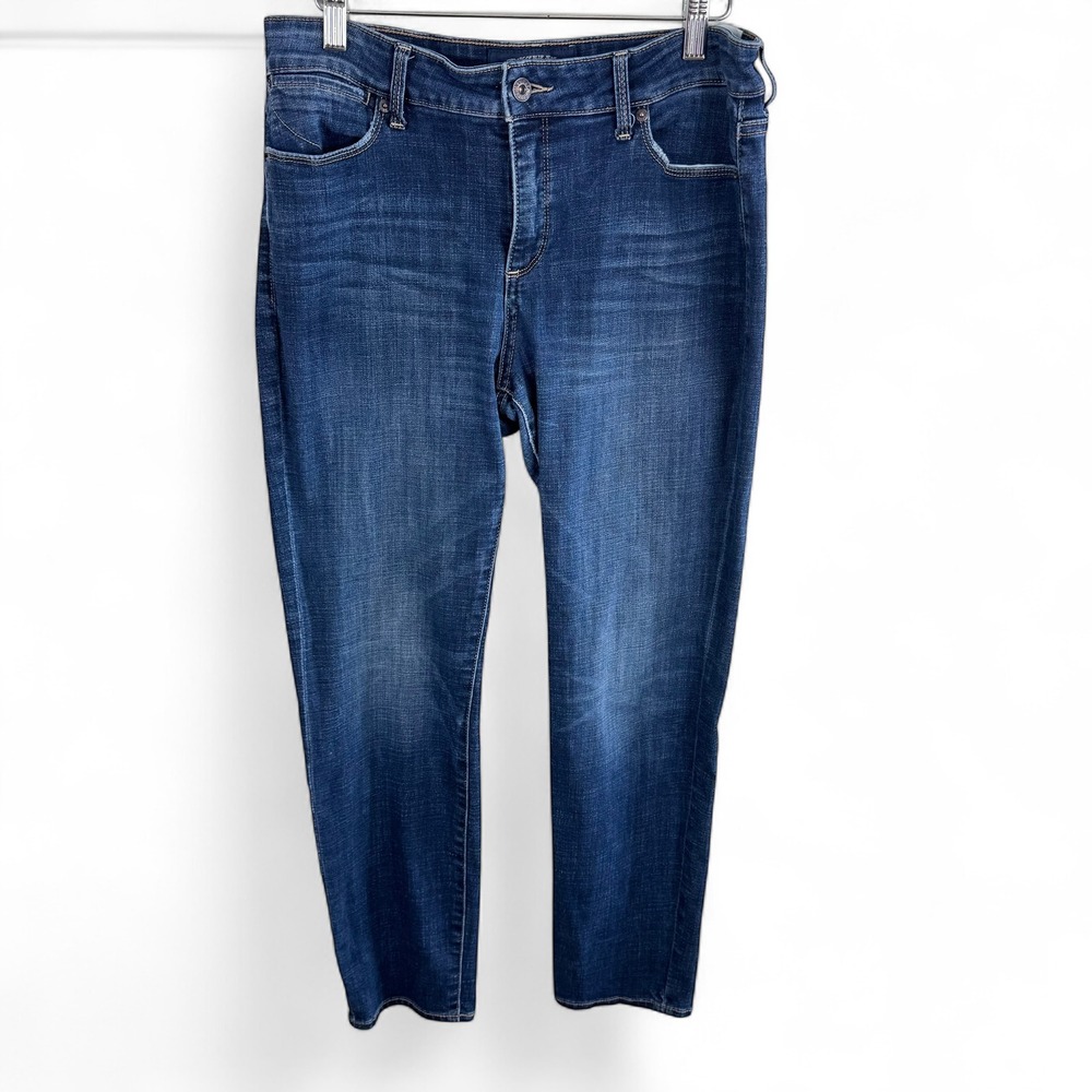 Lucky Brand Womens Dark Wash Mid Rise Straight Leg Jeans Blue Denim Size 6 28